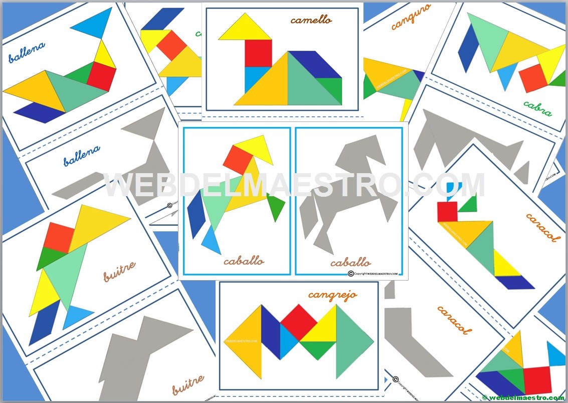 Tangram figuras | tangram animales (II)
