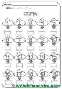 numeros del 1 al 20-actividades