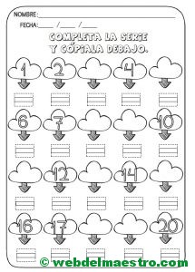 numeros del 1 al 20-actividades
