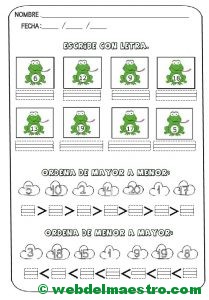 numeros del 1 al 20-actividades IV