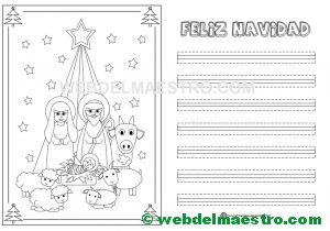 Crisma con portal de belen para colorear