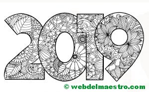 Dibujo de 2019 para colorear