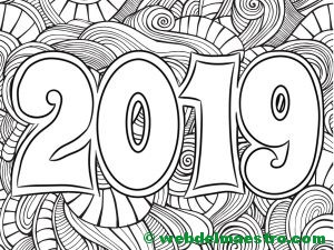 Dibujo para colorear de 2019--