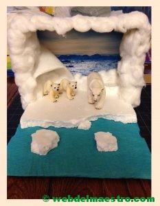Diorama - animales de la zona polar--