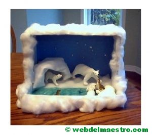 Diorama - animales de la zona polar