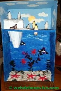 Diorama - animales de la zona polar-II