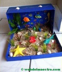 Diorama - fonde marino - animales del mar