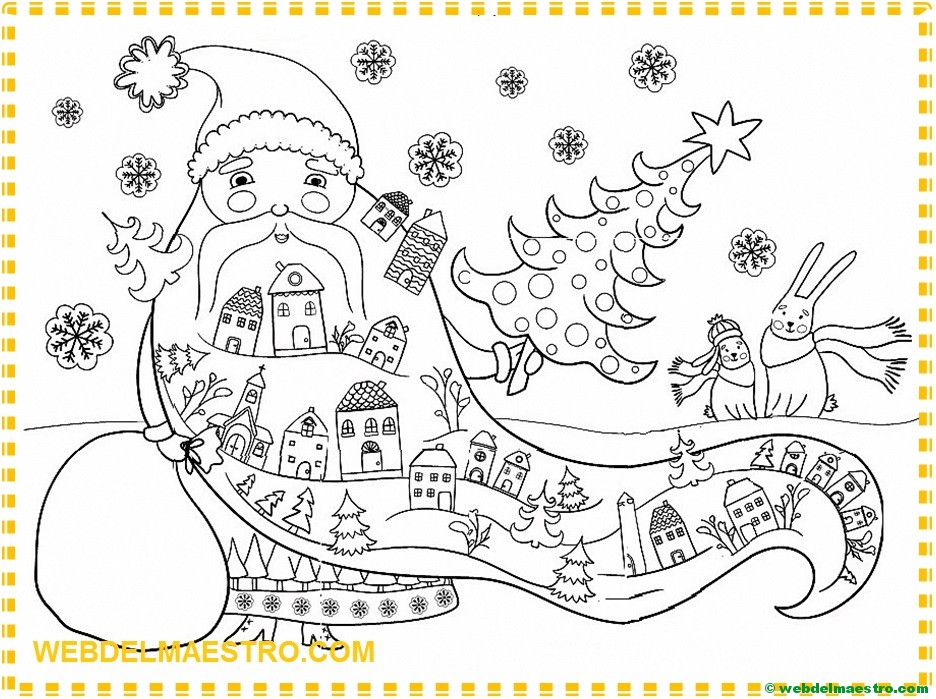 Papá Noel para pintar | Póster gigante