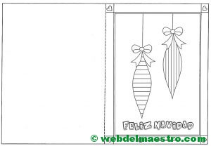 Postal con adornos navideños-III