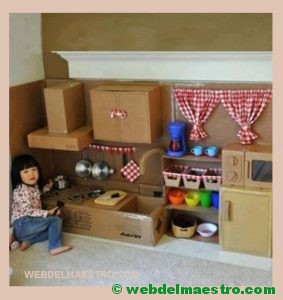 cocina de cartón