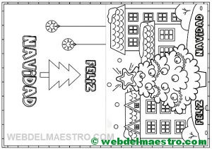 crisma con arbol de Navidad para colorear