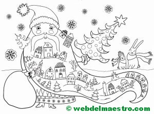 dibujo para colorear de Papá Noel