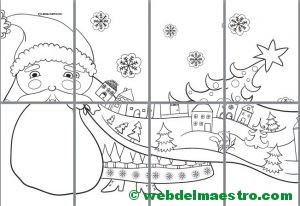 dibujo para colorear de Santa Claus-tamaño poster
