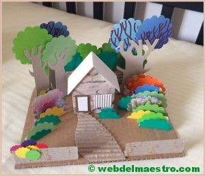 diorama de una vivienda-