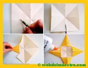 estrellas de papel para navidad-pasos 4, 5, 6 y 7