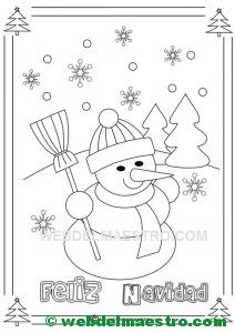 muñeco de nieve para colorear