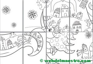 póster para colorear de Santa Claus