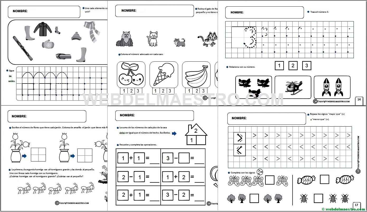 Fichas de Infantil para imprimir