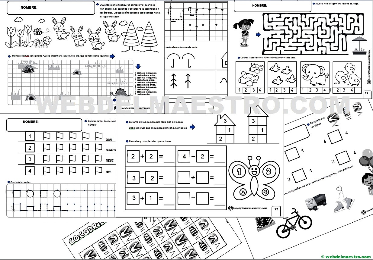 Fichas lógico matemáticas 5 años