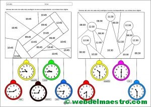 Fichas para aprender las horas
