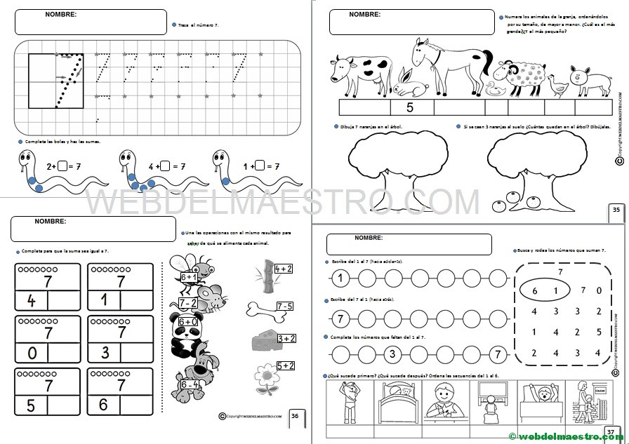 Fichas Infantil 5 años – Serie 7