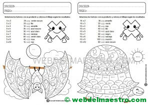 Ejercicios de tablas de multiplicar para imprimir