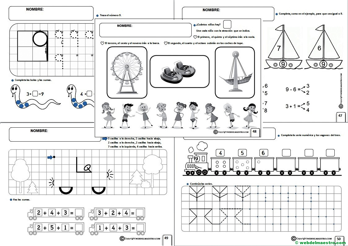 Fichas de Infantil – Actividades para descargar – Serie 9