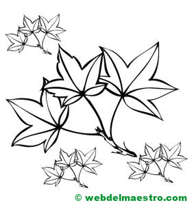 hojas de otoño para colorear---