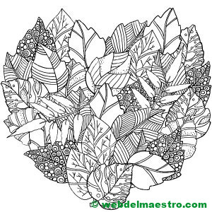 hojas otoño para colorear- II