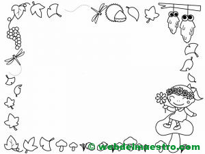 marco de otoño para colorear