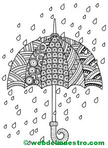 paraguas para colorear