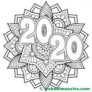11. mandala año 2020 para colorear