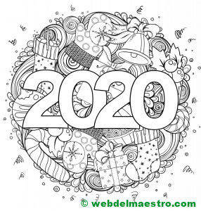 13. Colorear 2020 dibujo