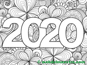 14. Dibujo de 2020 para colorear-