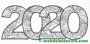 17. Dibujo de 2020 para colorear