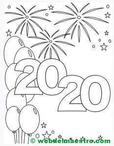2. Colorear dibujo de 2020