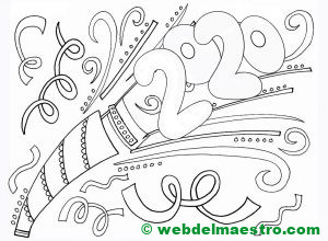 6. Dibujo de 2020 para pintar para niños