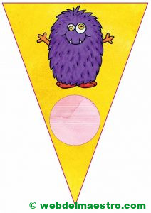Banderín con monstruo