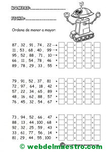 Ordenar numeros hasta el 100