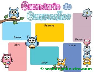 Calendario de cumpleaños-Parte I