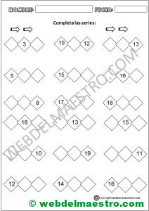 Completar series matematicas hasta el número 20