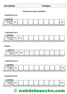 Series numéricas- Segundo primaria