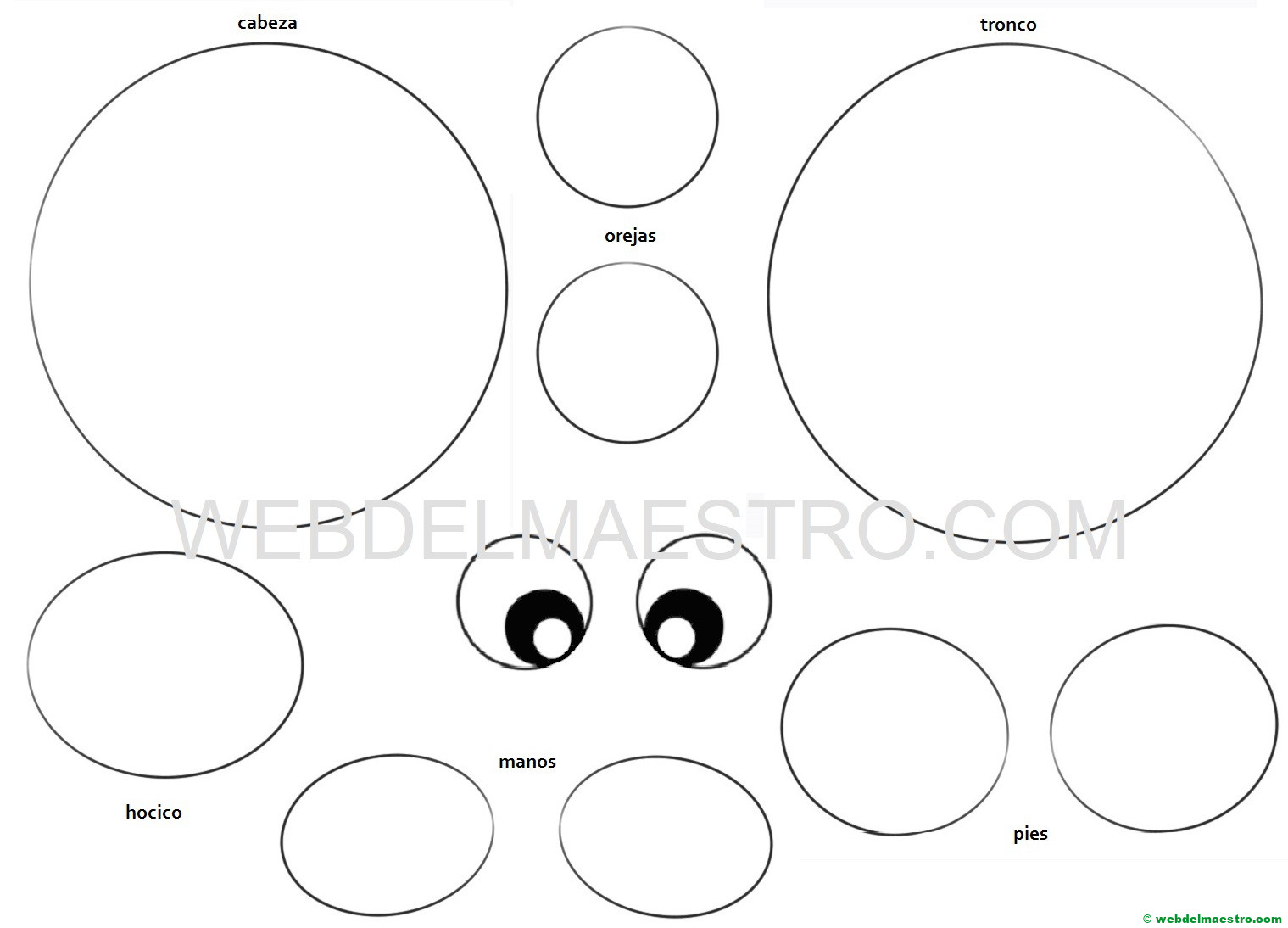 plantilla osito dia de las madres