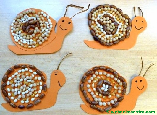 Caracoles realizados con legumbres