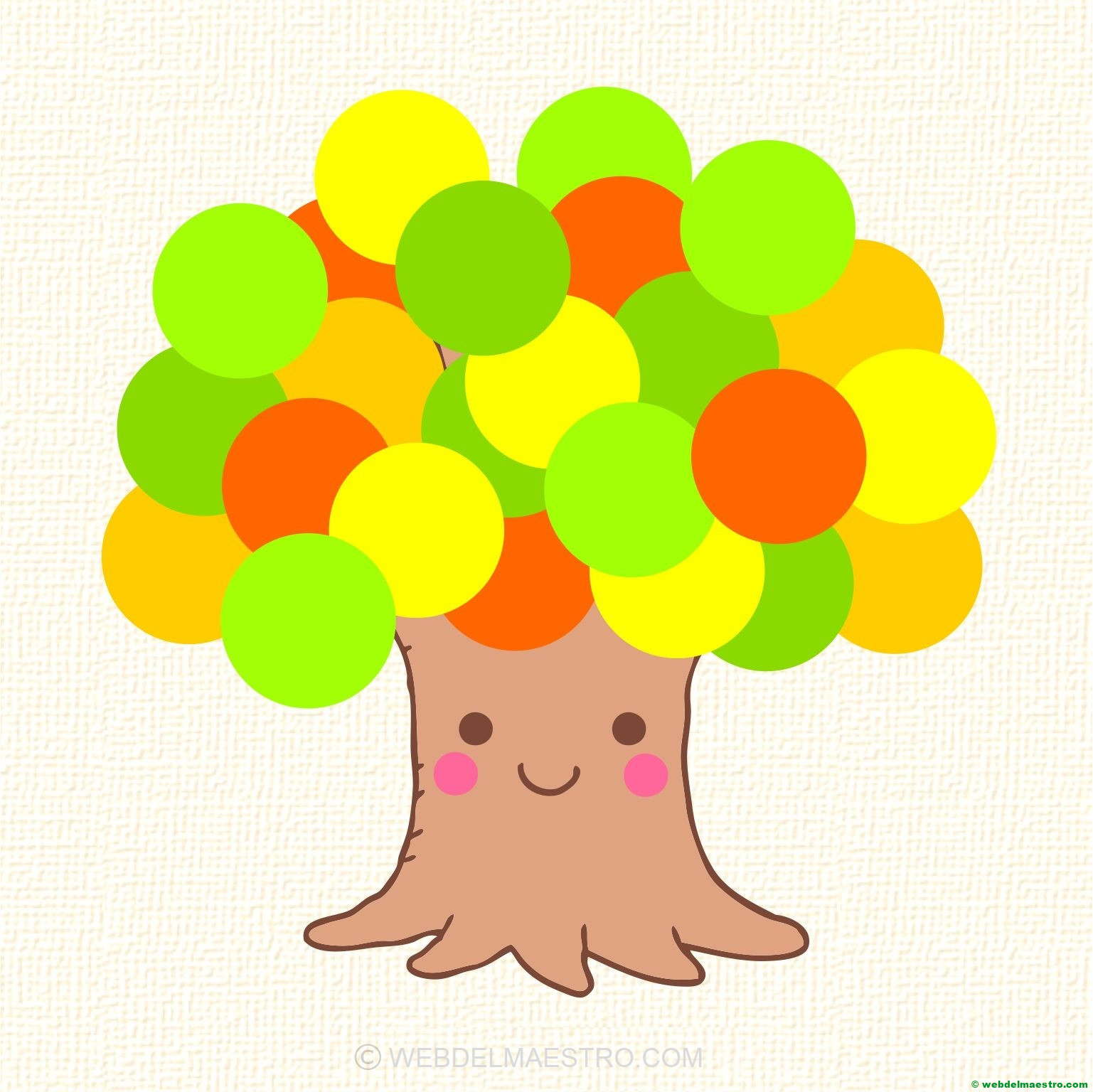 árbol con gomets-terminación de la ficha