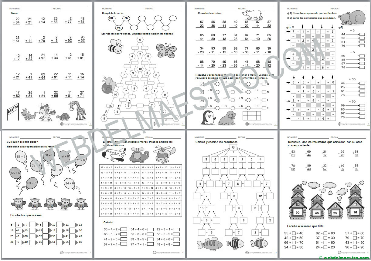 Sumas y restas para primero-