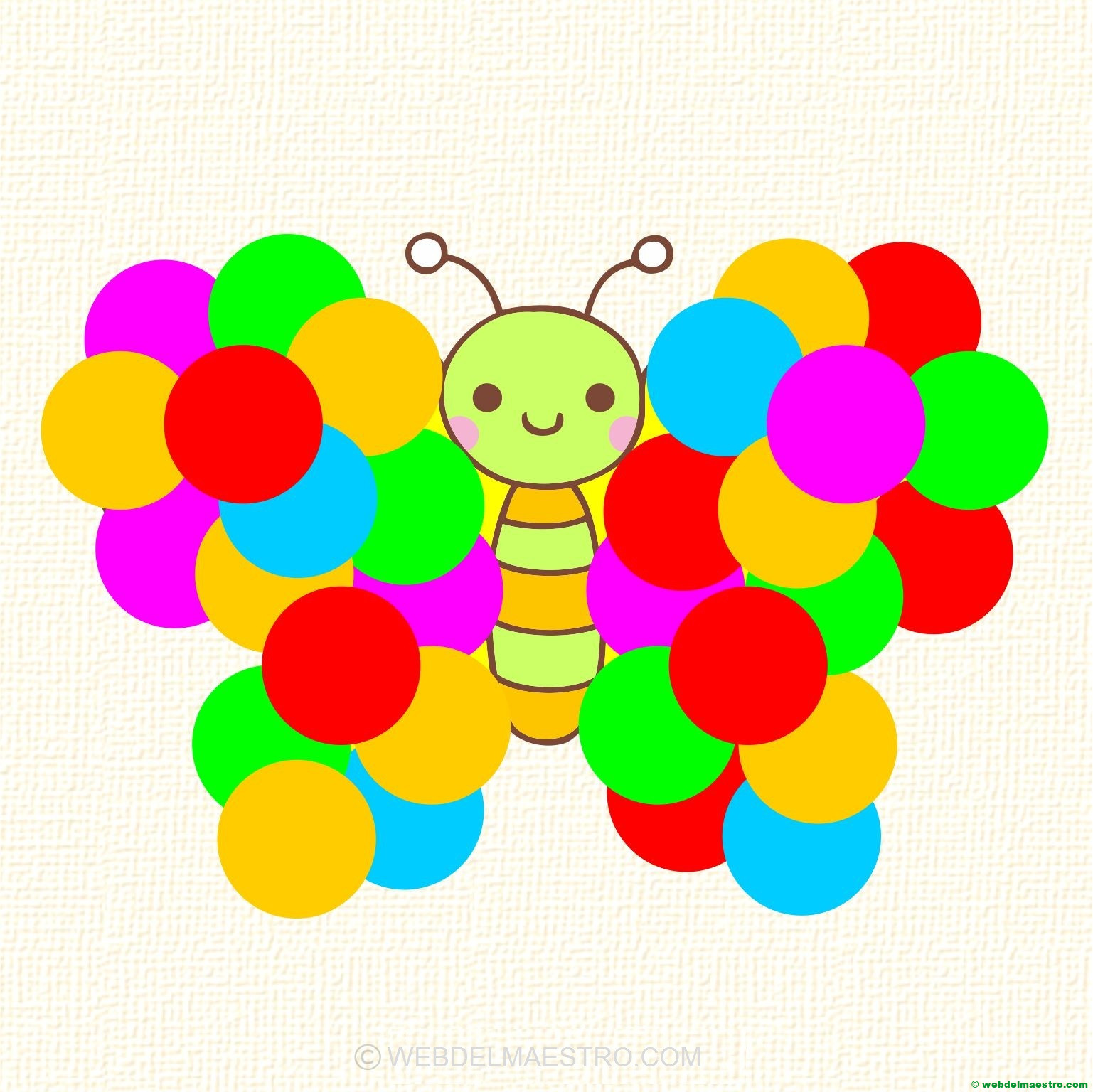 mariposa con gomets-terminación