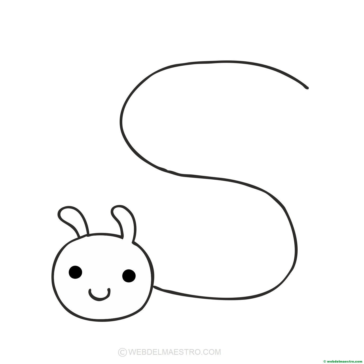 oruga-dibujo para pegar gomets-