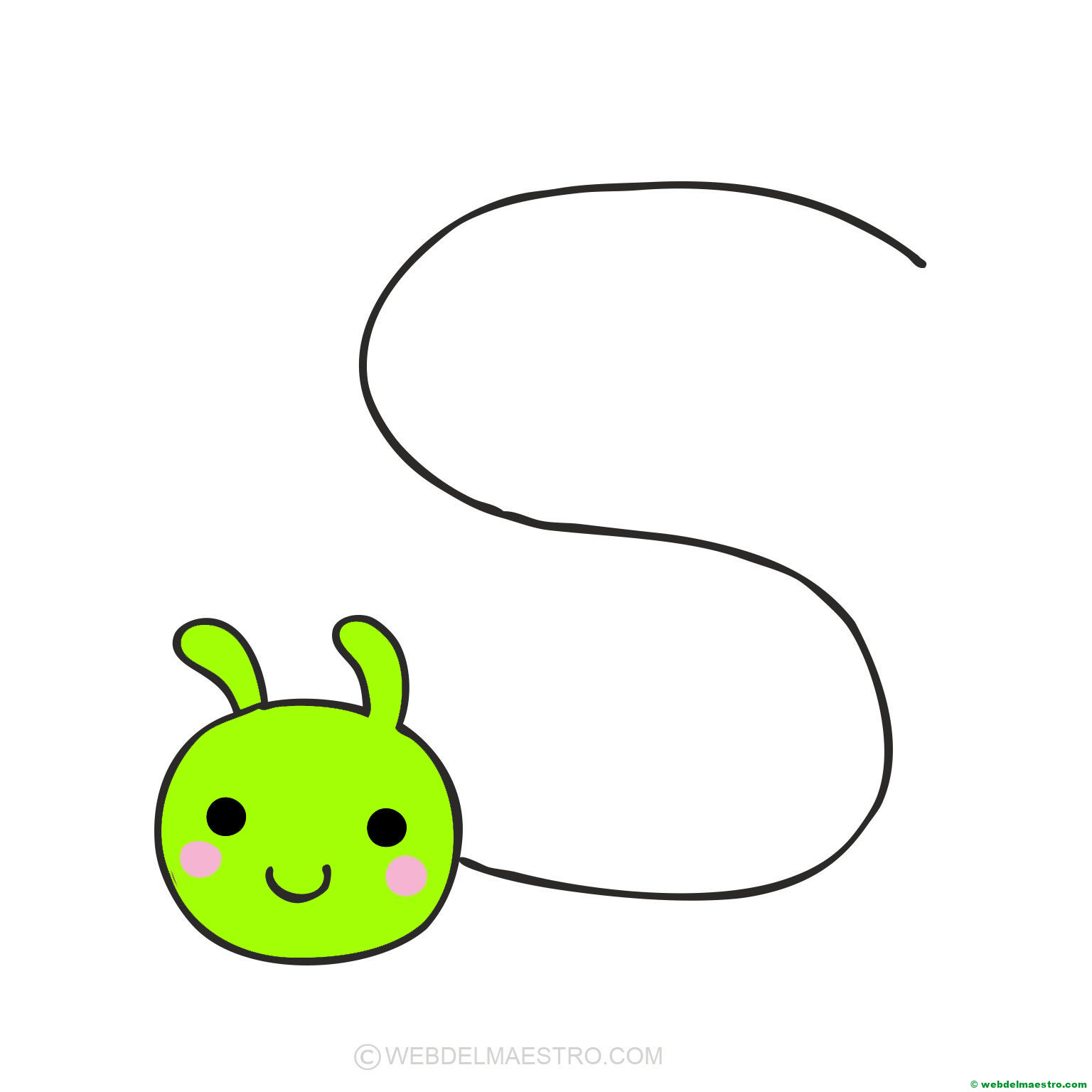 oruga-dibujo para pegar gomets-color