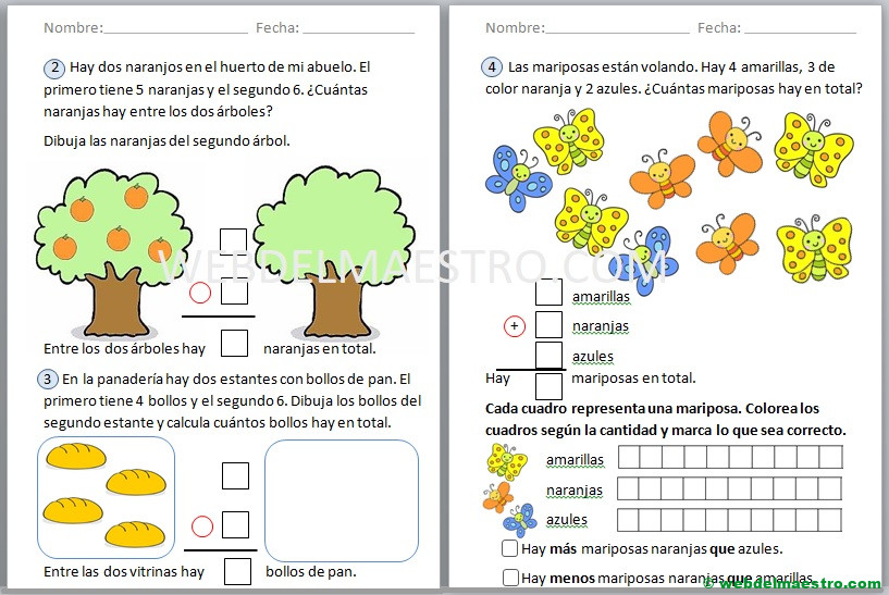 Problemas para primero de primaria